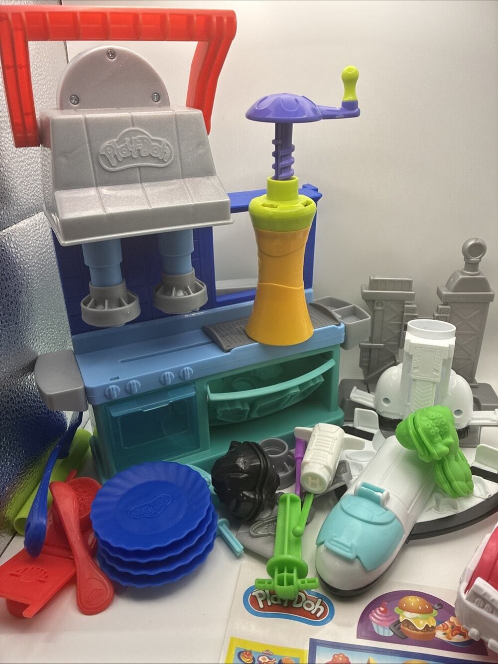Huge Mixed Playdog Lot Pieces Kitchen Spaceship Monster Truck Haircut Dentist